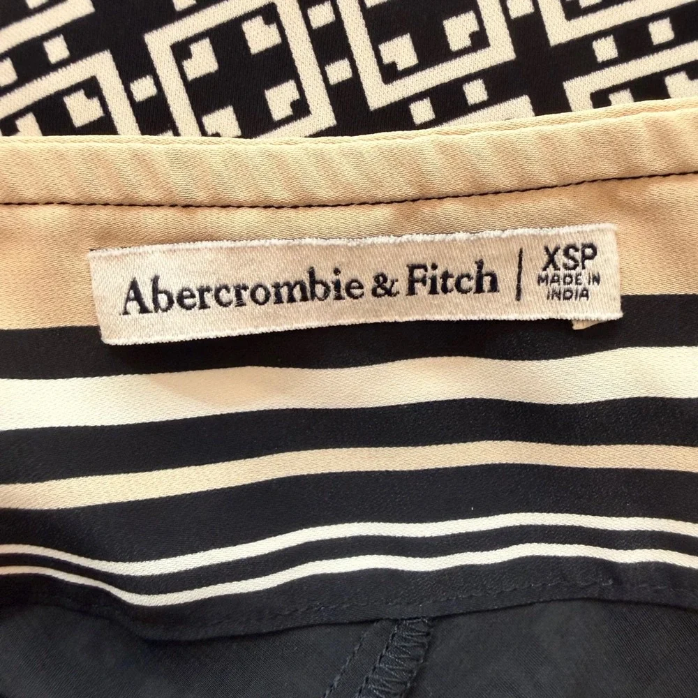 Abercrombie Fitch Geometric One Shoulder Maxi Dress Tie Detail Lined Size XSP